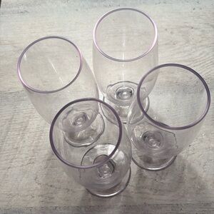 Stemmed plastic glasses